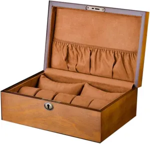 Box, Watch Card Storage inclusive Box (Brown 2 Large Pillows   5 Small pillows/10 Small Pillows) Solid Wood Watch Box, Lockable Bracelet, Bracelet, Jewelry Storage, Display Watch Collection Box, Gift 