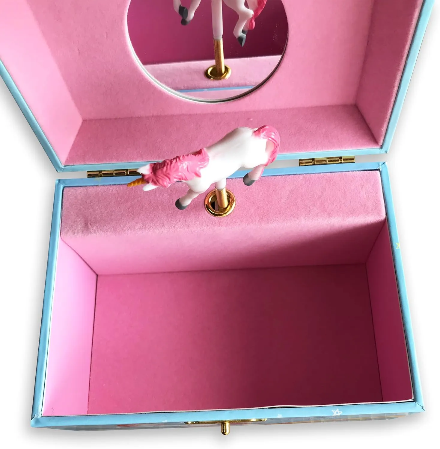 Box with Sankyo Musical Movement fierce circuit airy couple BinkeGG Play [ Brahm's Lullaby ] (60 Tunes Option) Children Jewelry Box Unicorn Jewelry Music Box for Girls Jewelry Storage 