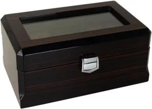 Boxes Brown Watch Container Organizer Vintage Watch Wooden Watch Storage Box Watch Storage Case skeleton regolith Display Holder Slot Retro Watch Storage Organizer Three 