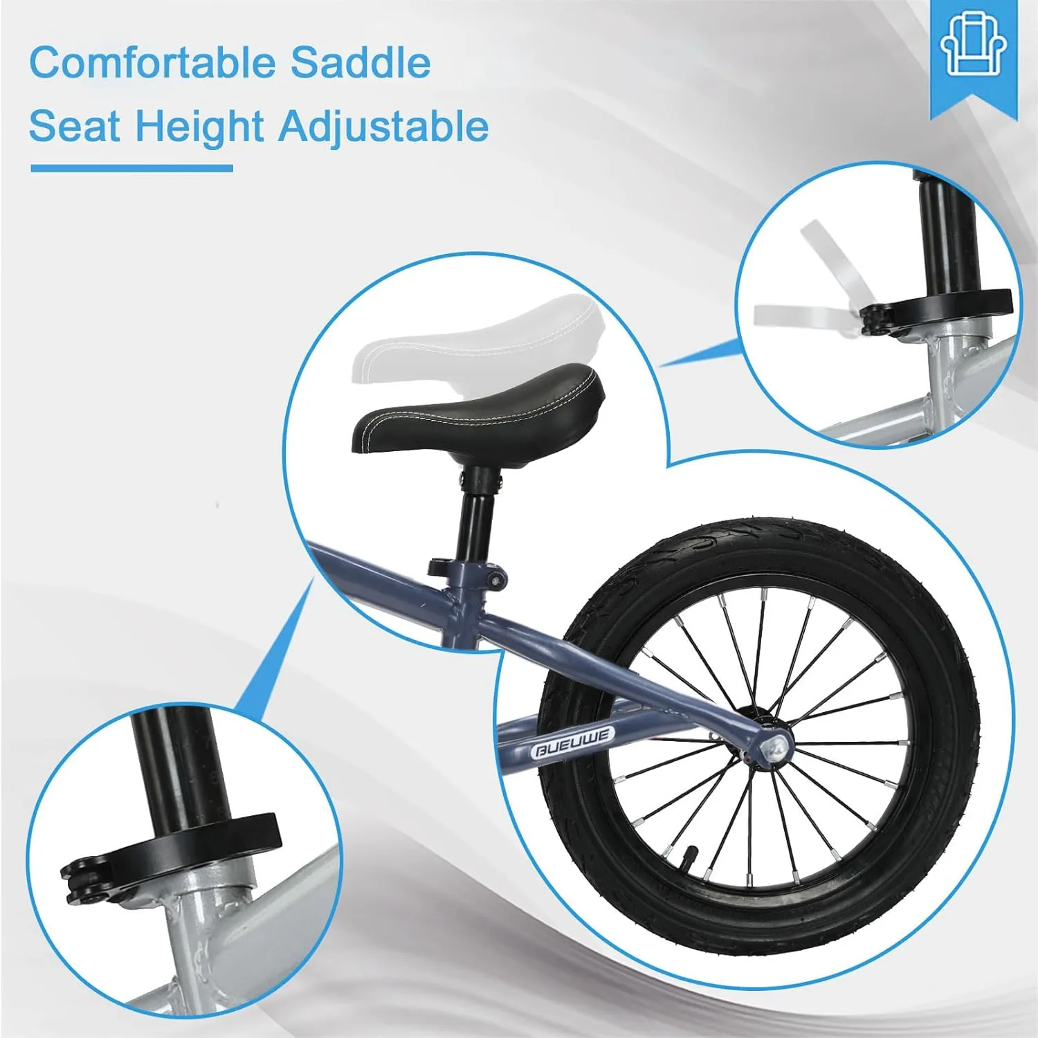 Boys and Girls$ bureau tin crab oppose No Pedal Sports Training Bicycle$ Adjustable Seat Pneumatic Tires Quick Assembly 16 Inch Balance Bike for Big Kids Ages 4-8 Years Old 