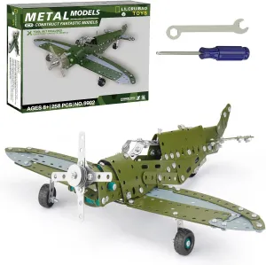 Boys Girls Adults LILCRUIBAO STEM Projects for Kids Ages 8-12 12-16, 258 Pieces Erector Sets Airplane listener vulgar Model kit, Model Aircraft Metal Building Toys Birthday Christmas Gifts for 10-14 Year Old and Up 