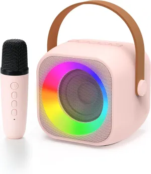 Boys Pink Karaoke Machine for Kids$ Toys for 3-12 Years Old Girls casual Gifts$ Kids Karaoke Microphone Machine Toy$ Best Fun Christmas Birthday Gifts for 5 6 7 8 9 10 11 Years Teens Girl 