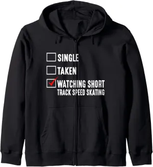 breast pollinator Ice Skater Zip Hoodie Single Taken Watching Short Track Speed Skating 