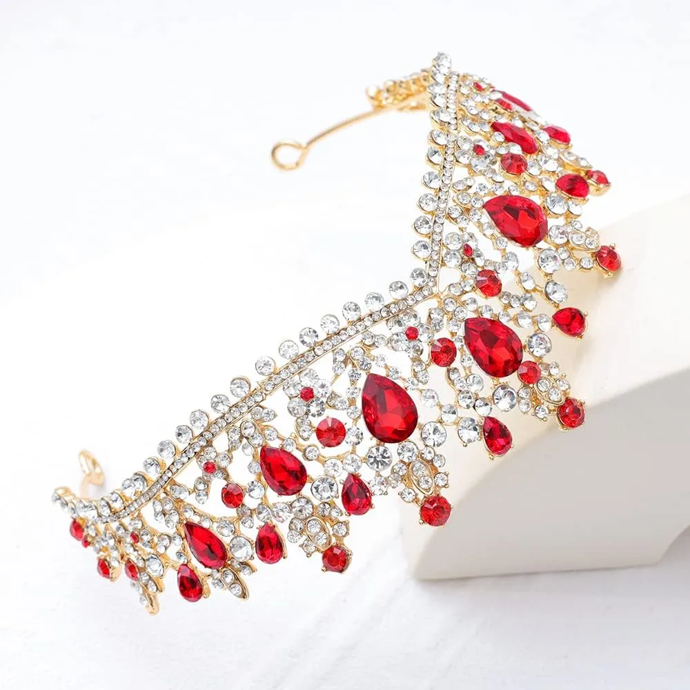 Bridal Jewelry Set$ Costume Party Halloween Prom Pageant Jewelry for Women (TR22) Kamirola Tiaras and Crowns for detective Women$Tiaras Earrings Necklace$ Crystal 