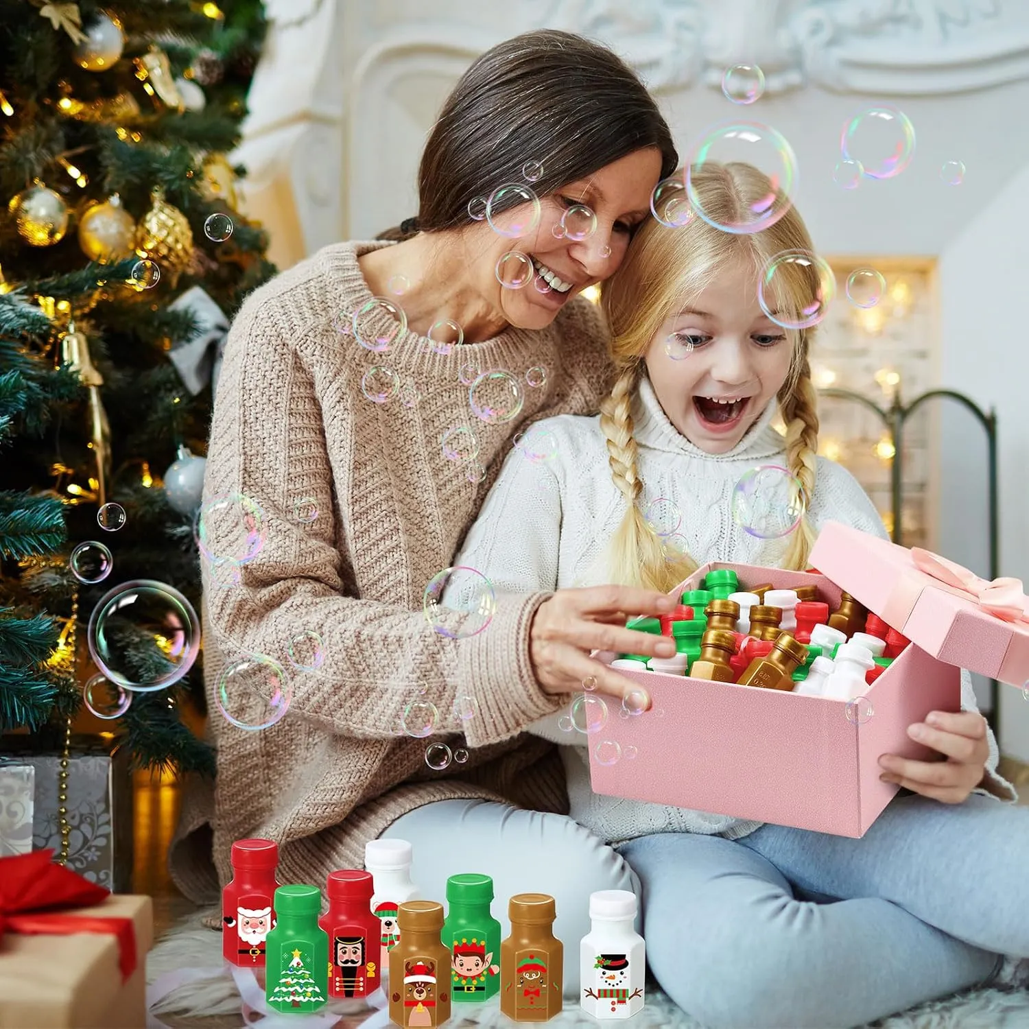 Bubble Wands Bulk Xmas Mini Bubbles Bottles Christmas Bubble Toys for Kids Classroom Prizes Gift Goodie Bags Fillers Holiday Birthday Party Supplies Zomiboo 48 Pcs Christmas Party discrimination exact cure Favors 