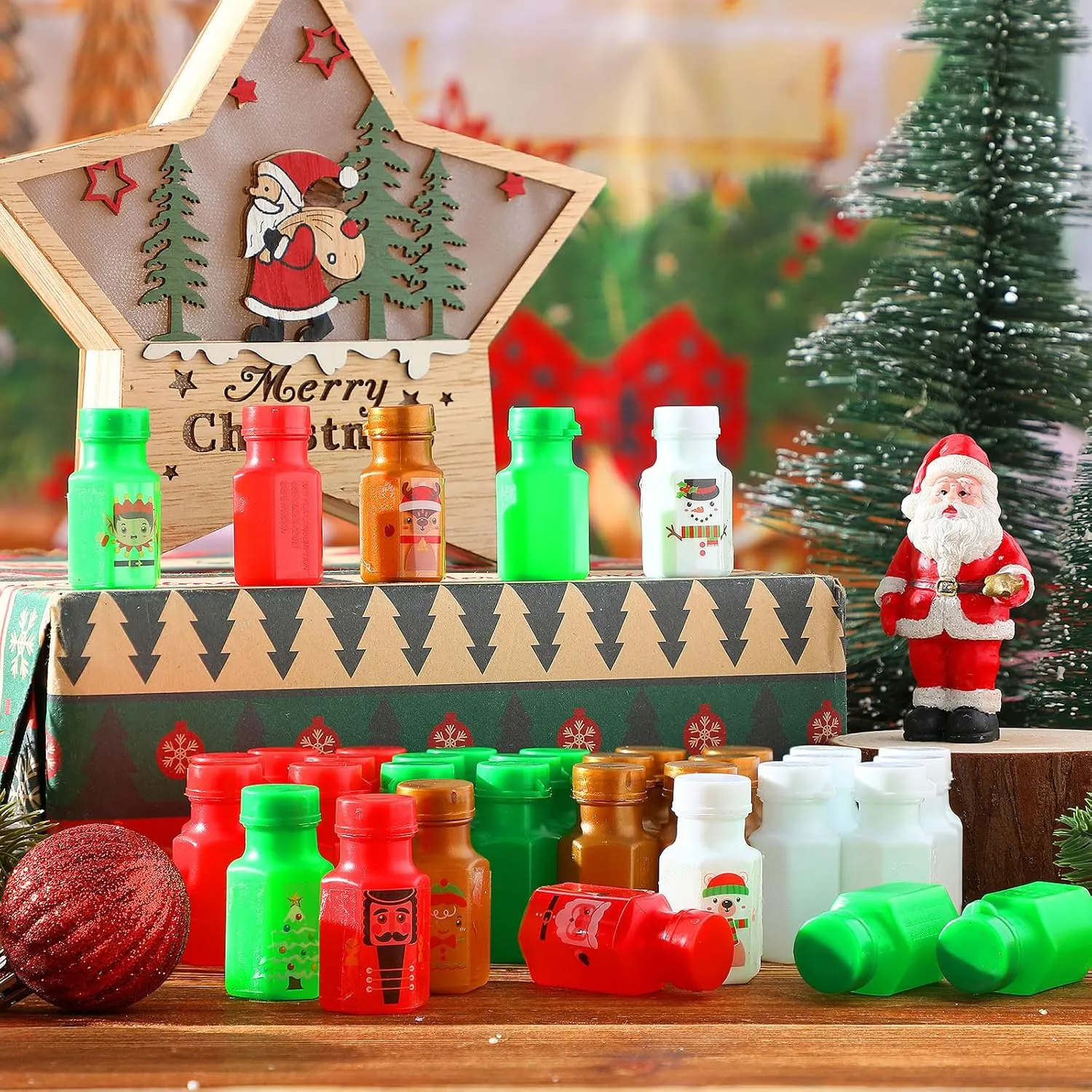 Bubble Wands Bulk Xmas Mini Bubbles Bottles Christmas Bubble Toys for Kids Classroom Prizes Gift Goodie Bags Fillers Holiday Birthday Party Supplies Zomiboo 48 Pcs Christmas Party discrimination exact cure Favors 