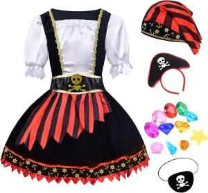 Buccaneer Costume 3-9 Years immobility ZZIHA Girls Pirate Costume,Pirate Princess Dress Sea 