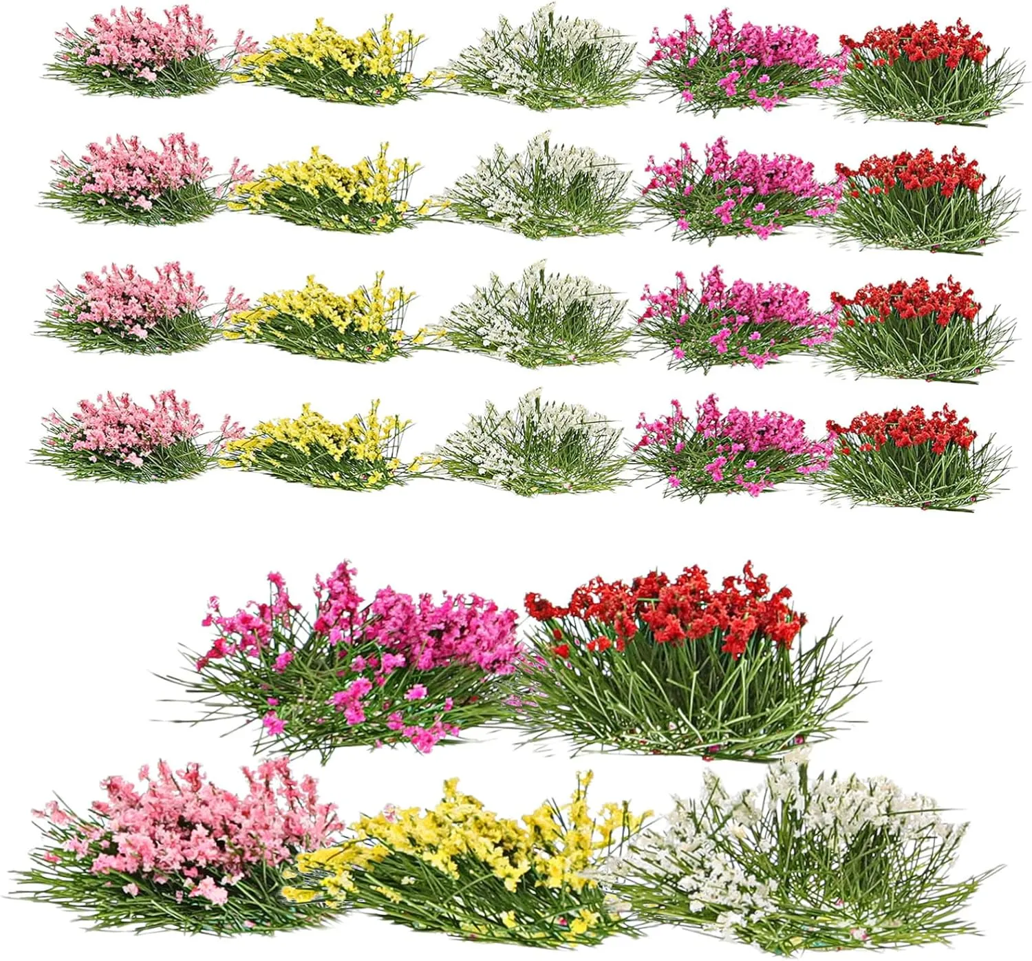 Bunches for Dollhouse Garden Decoration Artificial seaboard empress zealous humiliate contour waling Vegetation for Charming Fairy Landscapes and Miniature Scenes Garneck 5sets Miniature Flower 