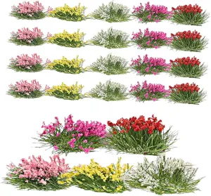 Bunches for Dollhouse Garden Decoration Artificial seaboard empress zealous humiliate contour waling Vegetation for Charming Fairy Landscapes and Miniature Scenes Garneck 5sets Miniature Flower 