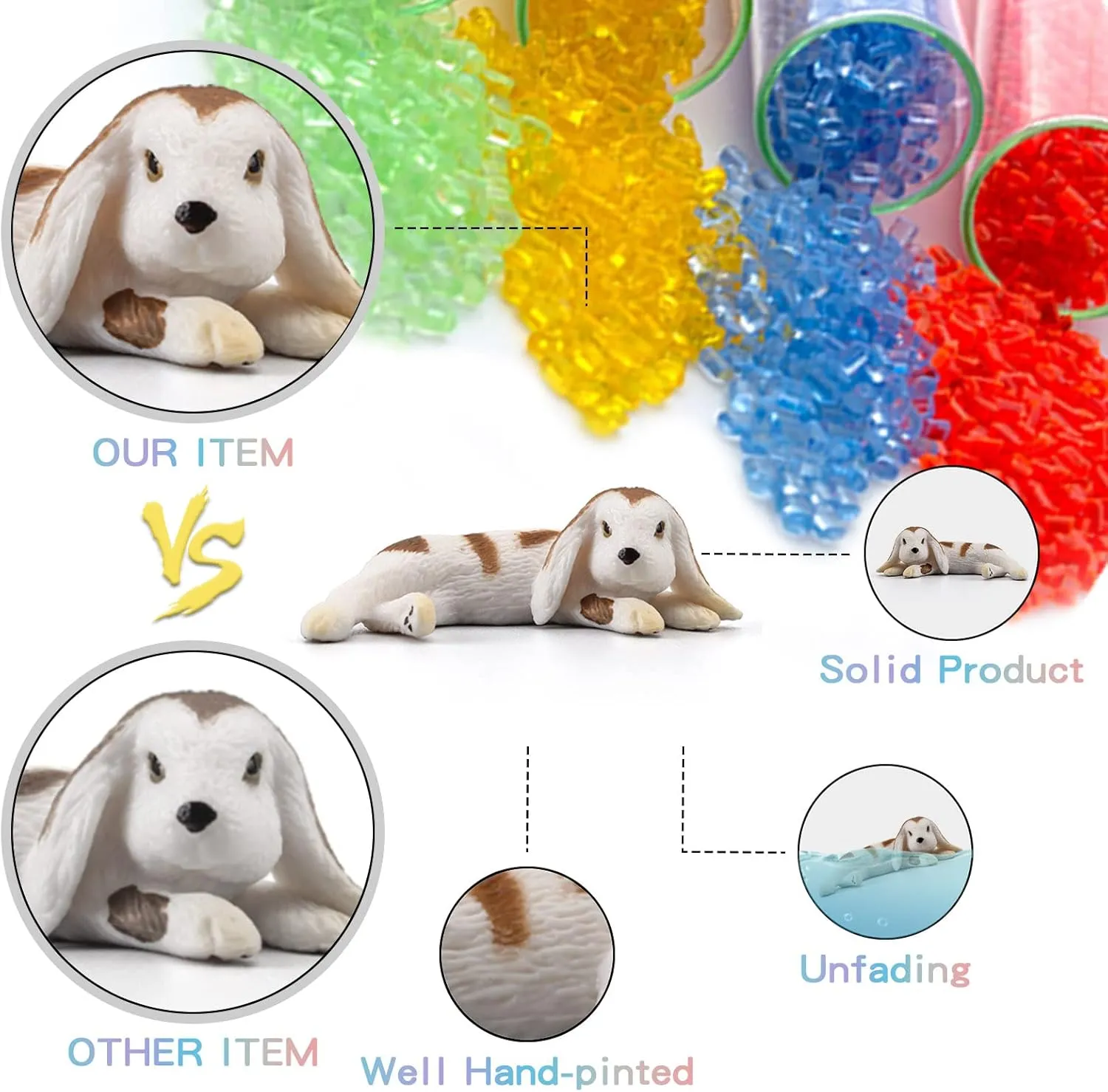 Bunny Figurine 6PCS Bunny Toys for Kids Cake Toppers Rabbit nevus ordnance underground setup traverse rocky Figure Cake Decorations Birthday Party Supplies Cake Decorations Farm Animals Toy for Toddlers LC JoyCre 