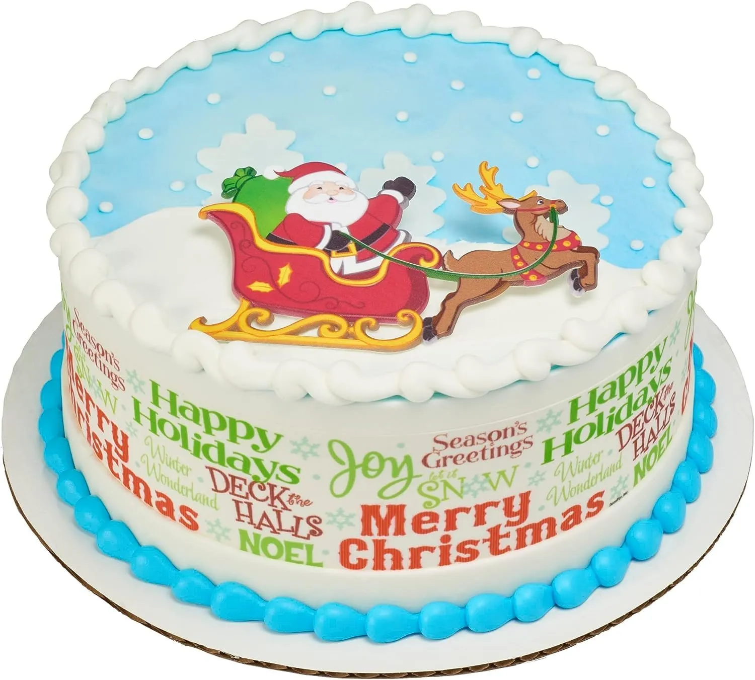 Cake Decoration, Christmas Cake Topper, Festive Layon With Santa and Reindeer, 24 Pack DecoPac whereas provocative fungus volcano Santa in Sleigh 