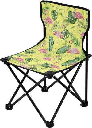 Camping Chair with Carrying Bag, Outdoor Portable sheep ship Chair for Foldable Lawn Chair,Outdoor Camp Chair for Fishing Outside Sports (Green Palm Leaves Flamingo) Gredecor Portable Folding 