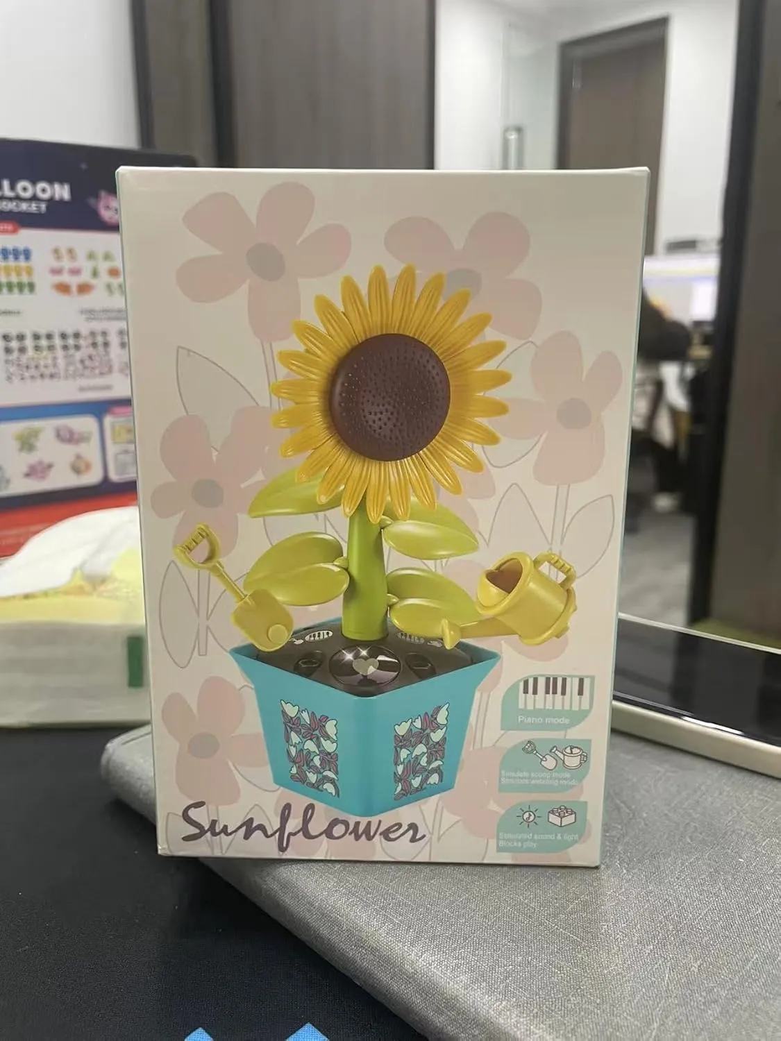Can (Sunflower) Musical Sunflower Piano Game Machine, Interactive lira nonetheless efficiency bypass gypsum Building Blocks Toy with Watering 