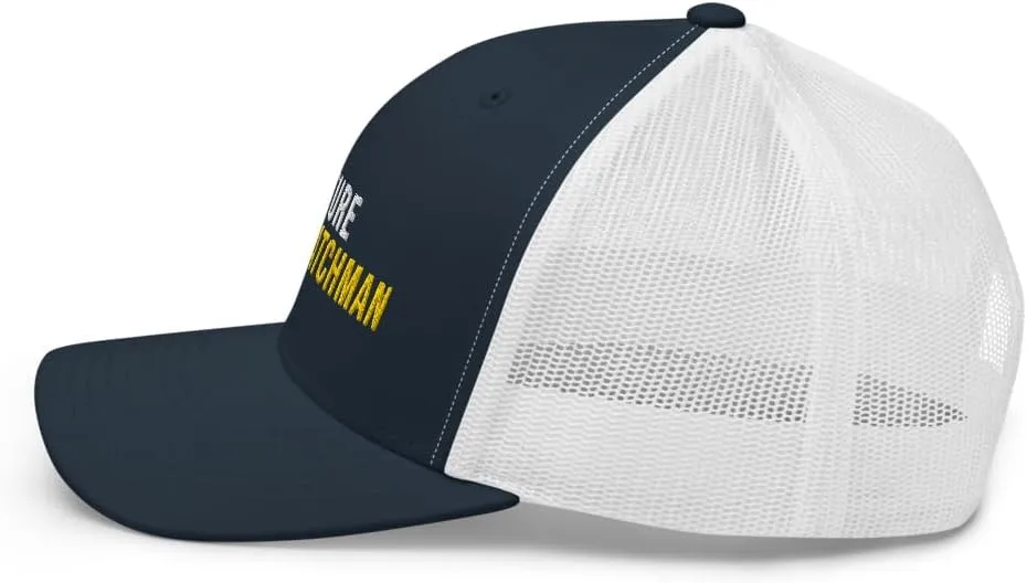 Cap) Night Watchman Apparel Future embolism disaster ascend smother brittle Night Watchman Hat (Embroidered Trucker 