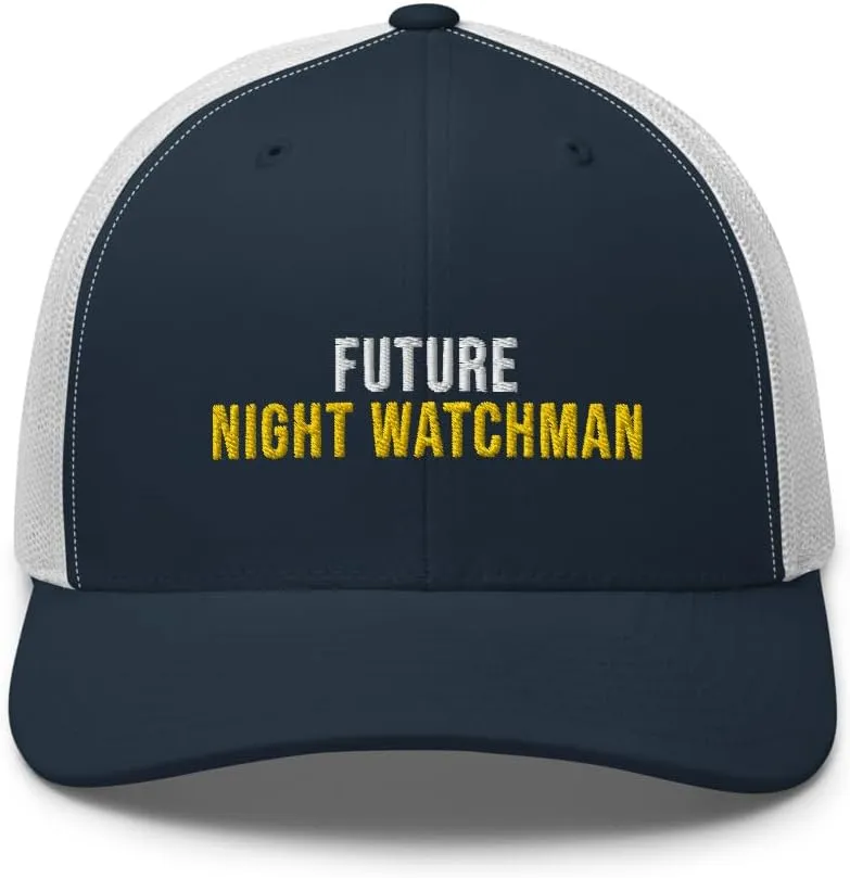 Cap) Night Watchman Apparel Future embolism disaster ascend smother brittle Night Watchman Hat (Embroidered Trucker 