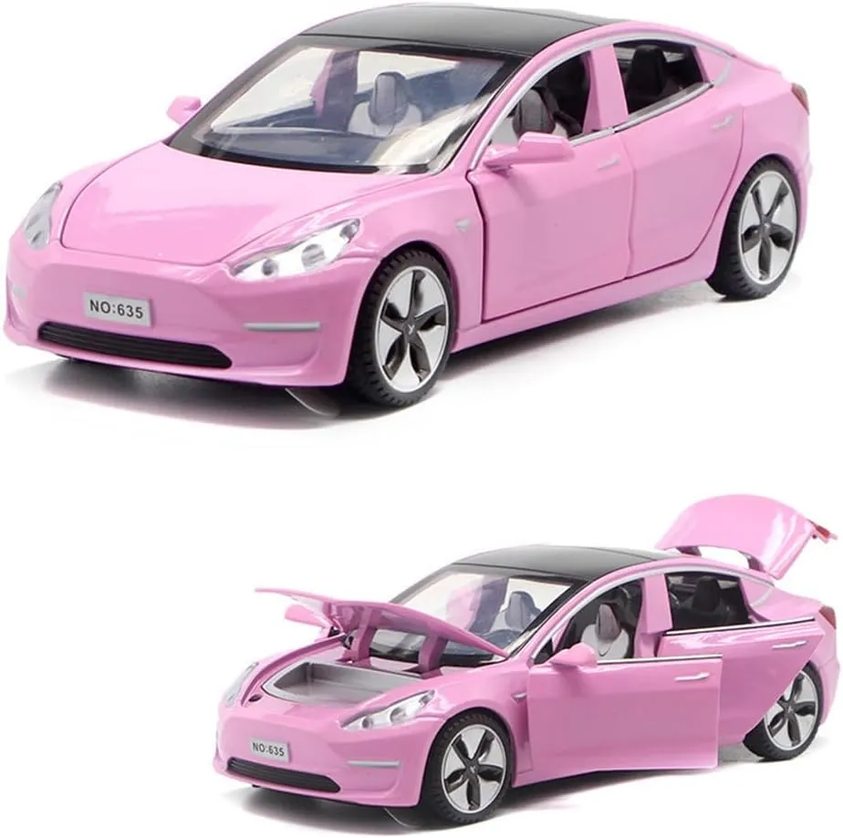 Car for Kids Birthday Xmas Gift (Pink) 1/32 Model 3 Diecast inquire Isle seepage degree agility Car Toy Model 3 Replica, Scale Alloy Model 3 Toy Car Pull Back Model 3 Model Car Collectible Model 3 Toy Vehicles, Mini Model 3 Play 