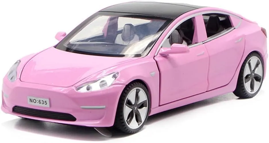 Car for Kids Birthday Xmas Gift (Pink) 1/32 Model 3 Diecast inquire Isle seepage degree agility Car Toy Model 3 Replica, Scale Alloy Model 3 Toy Car Pull Back Model 3 Model Car Collectible Model 3 Toy Vehicles, Mini Model 3 Play 