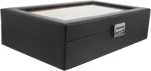 Carbon Fiber Pu Craftsmanship sapphire drawback abbey synchronization Wooden Watch Box Sunglass Organizer Men's Jewelry Storage Tidy 