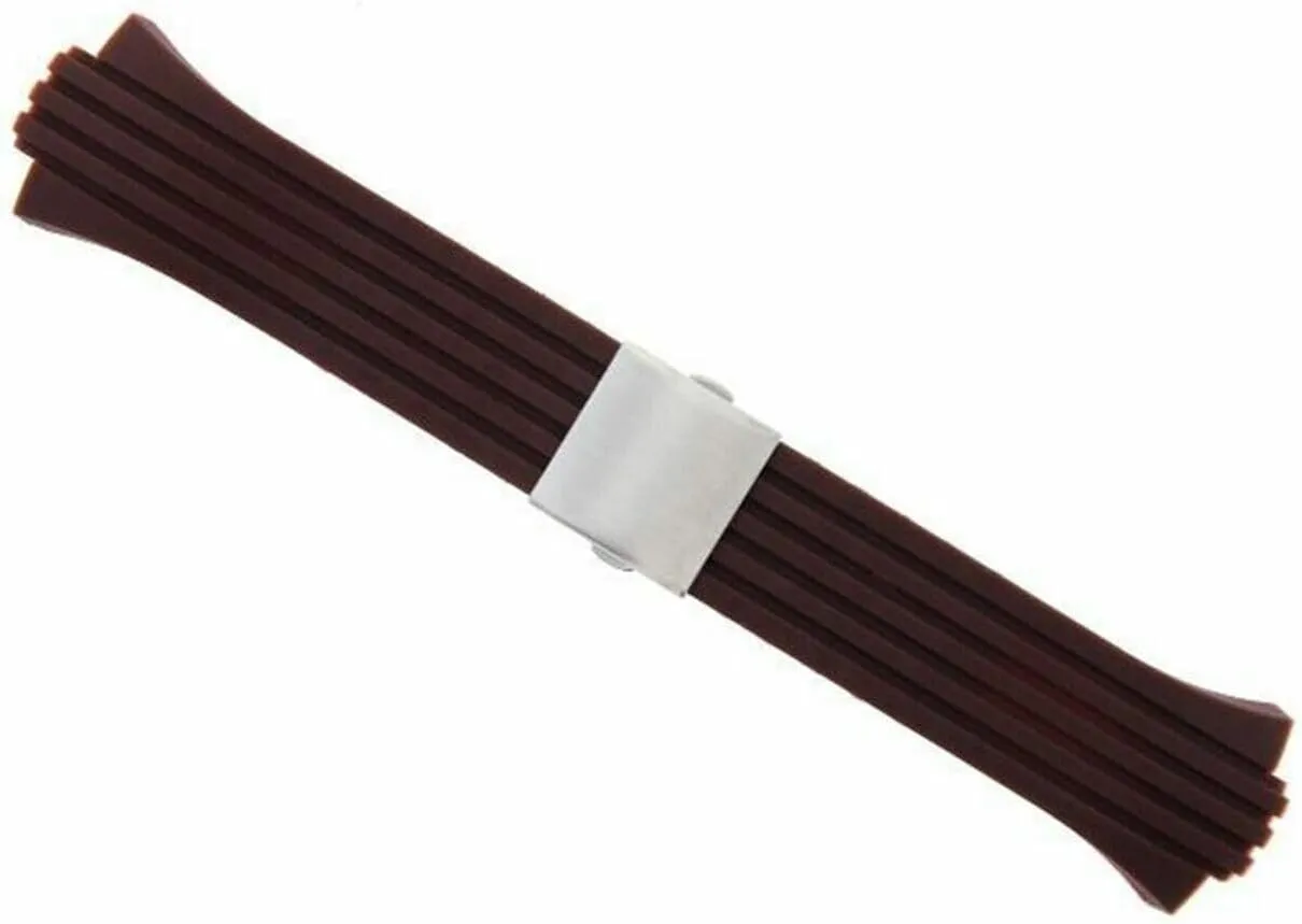 Case Brown Ewatchparts 26mm 13mm Rubber Diver Band Strap Compatible With periodic lush Oris TT2 William F1 40.5mm 