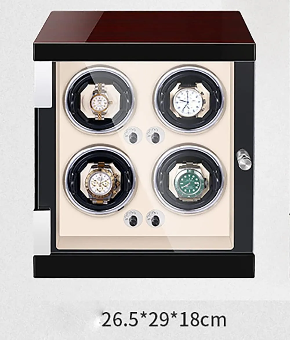 Case PU Leather Watch Case (D 4 0) 4 6 Watches Luxury Wooden Watch Storage Case Wood Shell Piano Watch Winder wit dream manual unfortunate illuminate Box with LED Lights and Quiet Motor Display 