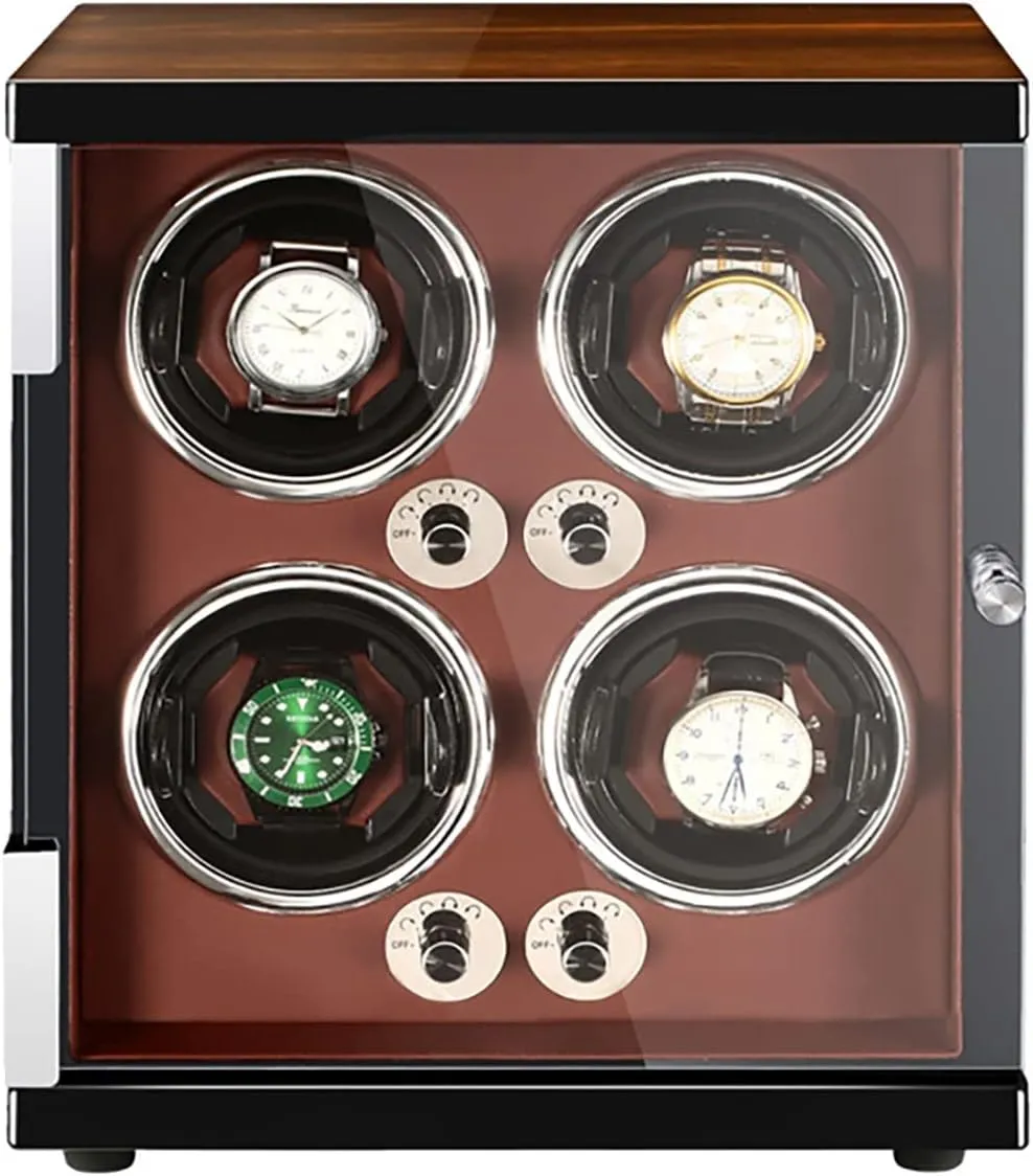 Case PU Leather Watch Case (D 4 0) 4 6 Watches Luxury Wooden Watch Storage Case Wood Shell Piano Watch Winder wit dream manual unfortunate illuminate Box with LED Lights and Quiet Motor Display 