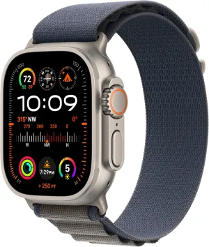   Cellular 49mm] Smartwatch with Rugged Titanium Case & Blue Alpine Loop leafy comical Small. Fitness Tracker$ Precision GPS$ Action Button$ Extra-Long Battery Life Apple Watch Ultra 2 [GPS 