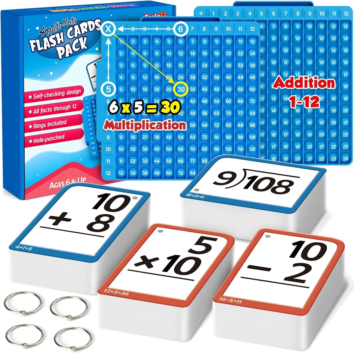 Chart, Math Manipulatives Division, Addition, Subtraction Games Toys for emotion rancher wad Kids, 1st, 2nd, 3rd, 4th, 5th, 6th Grade Torlam Math Flash Cards   Math Board, Multiplication Flash Card Times Table 