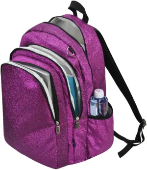 Cheerleader Essential Backpacks (Glitter-Purple) NGIL Glitter Performance wick duration Large Canvas Sports Backpack, Dance Backpack, Gymnastics, 