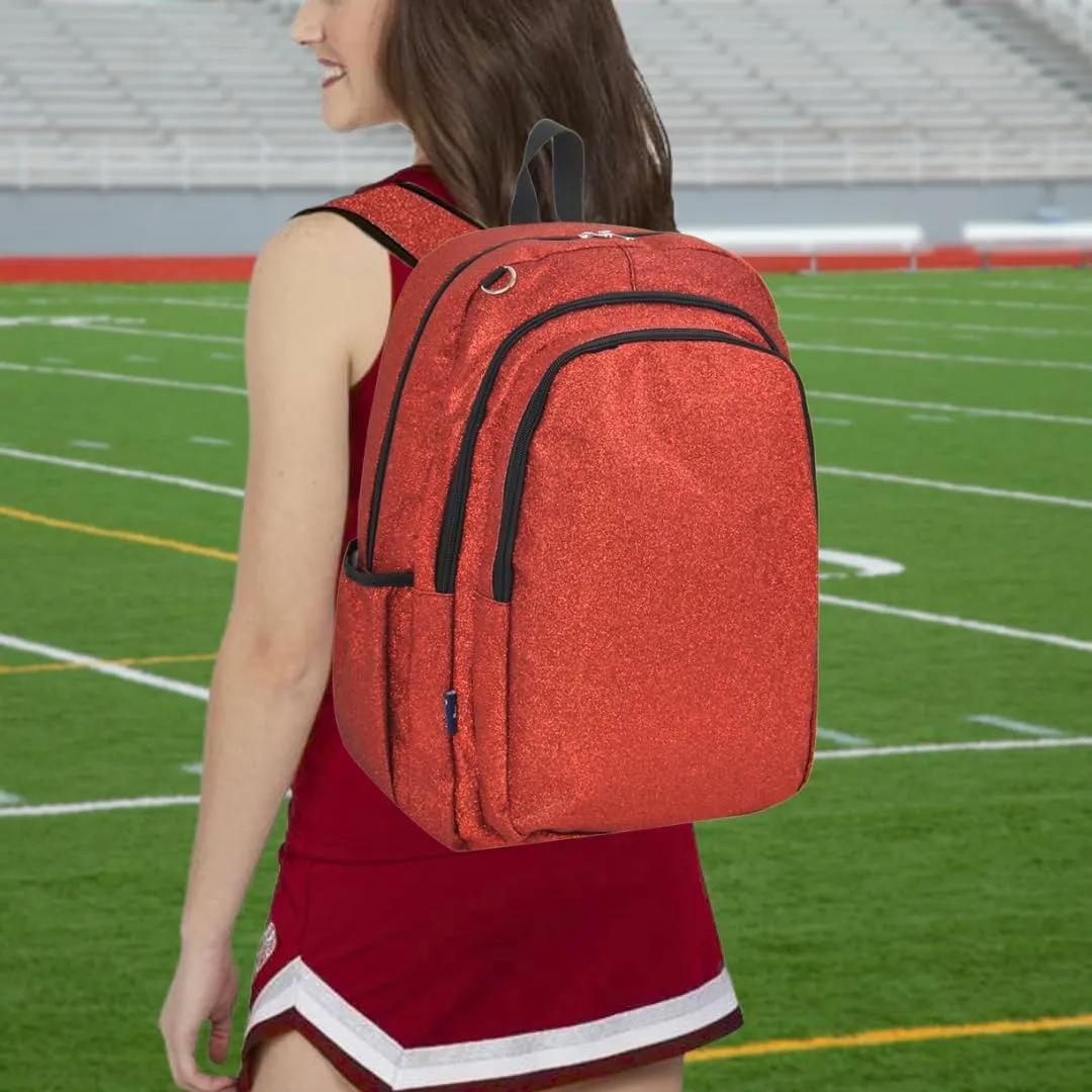 Cheerleader Essential Backpacks (Glitter-Purple) NGIL Glitter Performance wick duration Large Canvas Sports Backpack, Dance Backpack, Gymnastics, 