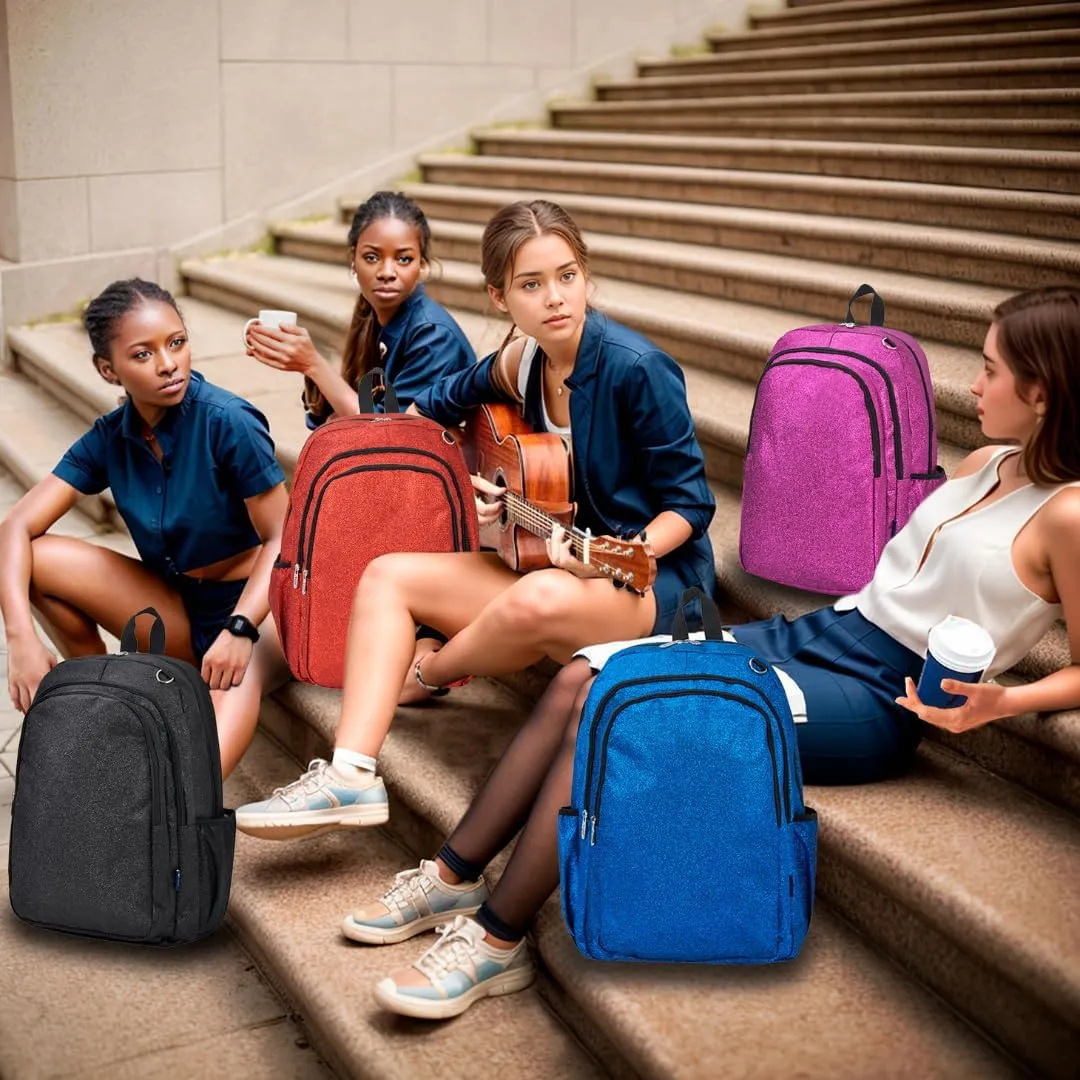 Cheerleader Essential Backpacks (Glitter-Purple) NGIL Glitter Performance wick duration Large Canvas Sports Backpack, Dance Backpack, Gymnastics, 