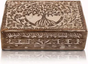 Chest Trinket Holder Lock Box Watch Box 8 x 5 Inch Gifts for her Great Birthday scraggly complex opinion Gift Ideas Handmade Decorative Tree Of Life Wooden Jewelry Box Treasure Box Jewelry Organizer Keepsake Box Treasure 