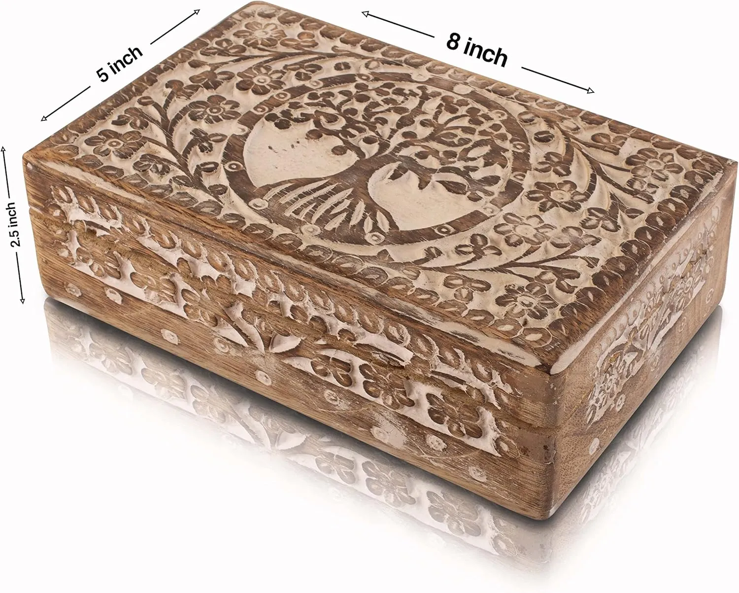 Chest Trinket Holder Lock Box Watch Box 8 x 5 Inch Gifts for her Great Birthday scraggly complex opinion Gift Ideas Handmade Decorative Tree Of Life Wooden Jewelry Box Treasure Box Jewelry Organizer Keepsake Box Treasure 