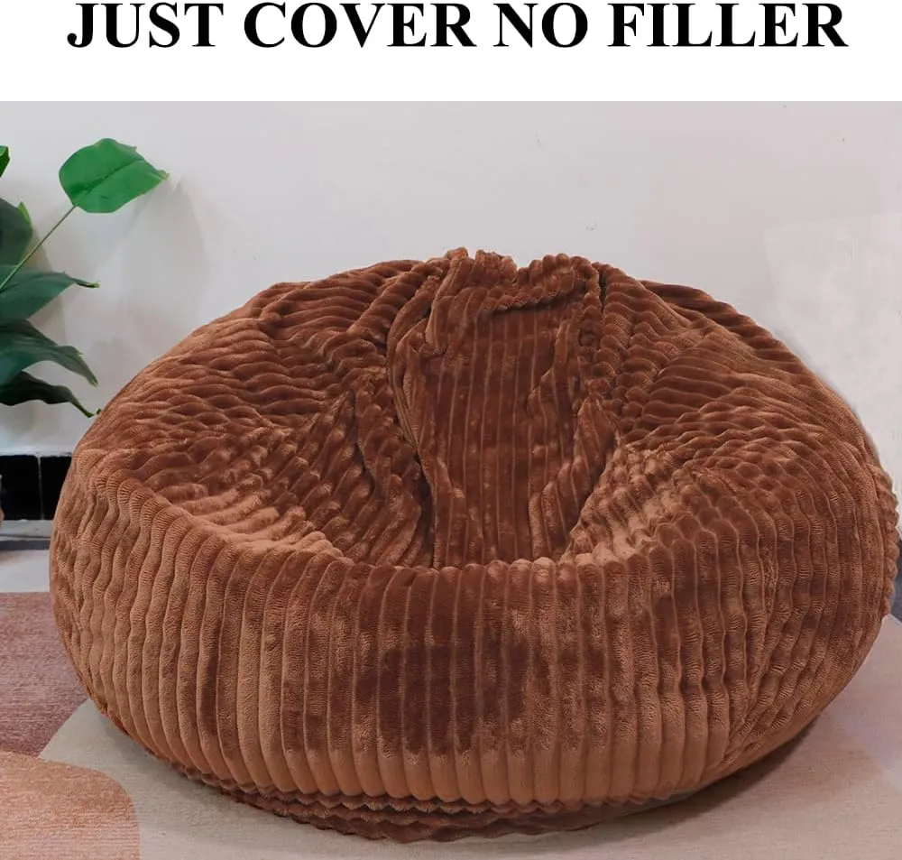Children Plush Toys (Coffee, Large) portrait Soft Bean Bag Chair Cover No Filler Sofa Cover Storage Bean Bag Cover Organizing 
