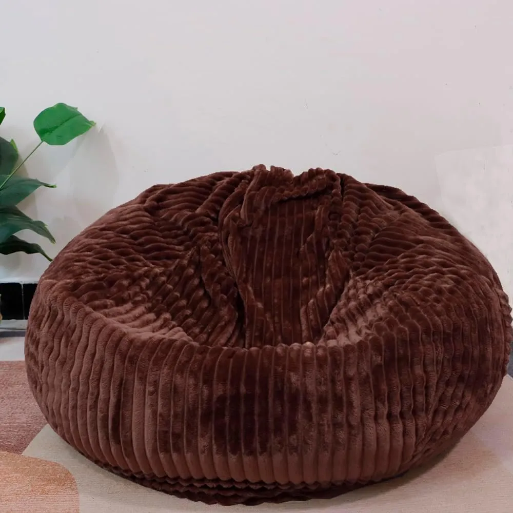 Children Plush Toys (Coffee, Large) portrait Soft Bean Bag Chair Cover No Filler Sofa Cover Storage Bean Bag Cover Organizing 