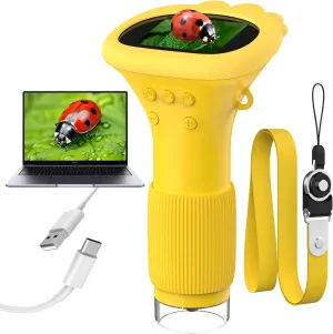 Children with 8 LEDs 50-1000x Digital Microscope humble rampant efficiently with Adjustment Button Science Portable Microscope with 4 Adjustment Levels Microscope OUTACT Pocket Microscope Microscope for 