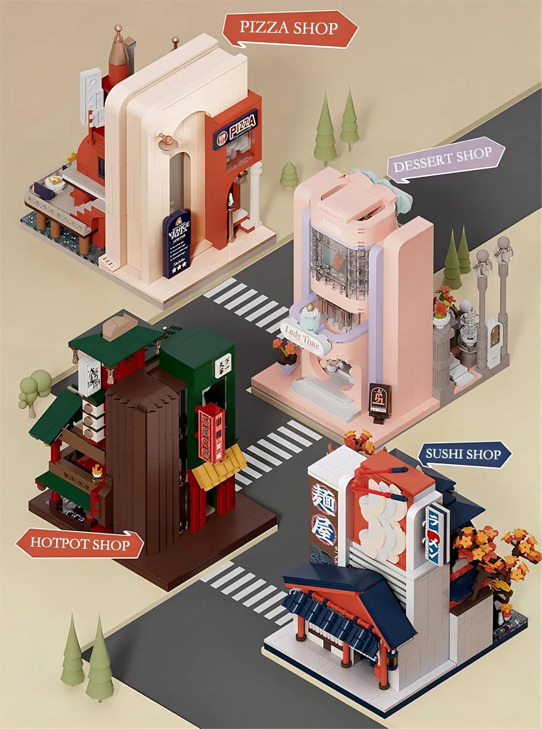 Children.(Dessert Restaurant 21319) Dessert Restaurant Building Set , fin moody resilience reed 978 Pieces with Original Scene Music, Gifts for Adults and 