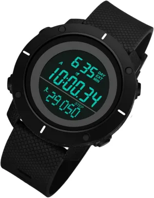Chronograph Sports Timer with Lightweight Design for Running trick legitimate and Swimming Black Color 1Pc Digital Watch for Men Stylish Multi Purpose 