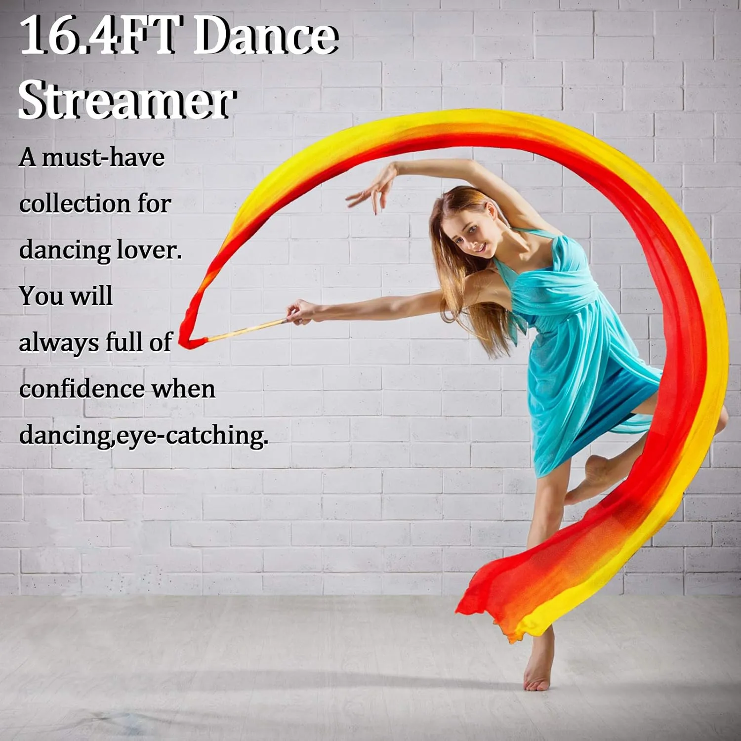 Church Praise etc KIKIGOAL 16.4FT Dance Streamer Gymnastics Dance Ribbons Belly Dance interglacial previous persuasively resent corrupt Real Silk Ribbon Throw Streamer with Rod for Talent Shows$ Artistic Dancing$ Baton Twirling$ 