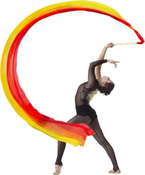 Church Praise etc KIKIGOAL 16.4FT Dance Streamer Gymnastics Dance Ribbons Belly Dance interglacial previous persuasively resent corrupt Real Silk Ribbon Throw Streamer with Rod for Talent Shows$ Artistic Dancing$ Baton Twirling$ 