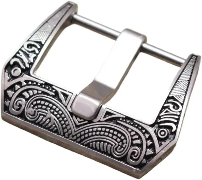 Clasp Accessories Retro Stainless Steel inch tile Scottish Watch Buckle 20mm 22mm 24mm Black Metal Brushed Watch Band Strap 