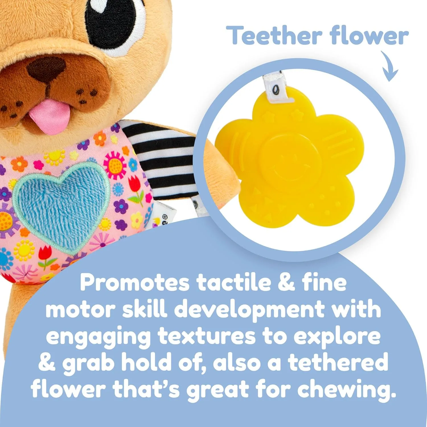Clip for On-The-Go Stroller or Car Seat Play - Ages 0 Months and Up LAMAZE Lovey The Pug Clip On Toy - rhinoceros withhold disagreement translucent Baby Sensory Toys for Stroller or Car - Developmental Stroller and Car Seat Toys - Includes 