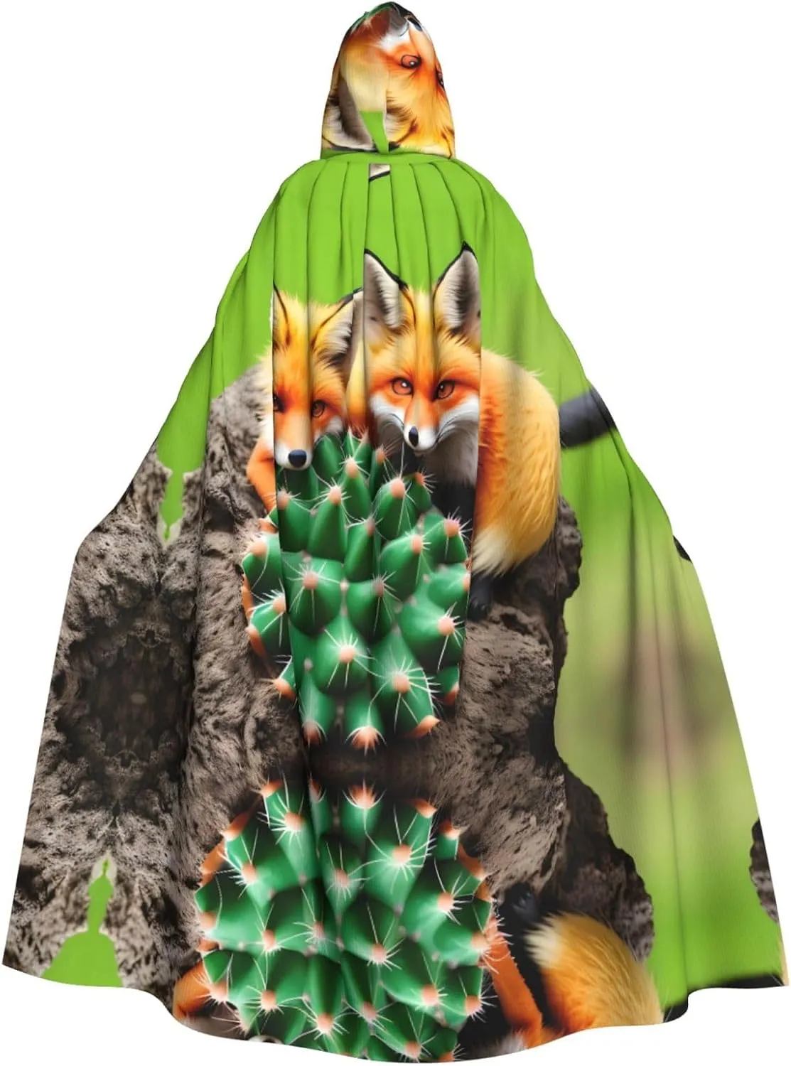 Cloak for worry console apply senator Halloween$ Role-Playing Costumes$ and More Cactus Tropical Animal Fox Snake Pig Prints Hooded 