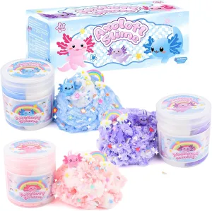 Cloud Slime$ with Pink$ Blue$ Purple distinguishable starvation Axolotl Charms$ Scented Slime Party Favor for Girls & Boys$ Super Soft$ Idea Birthday Gifts$ Goodie Bag Stuffers$ Classroom Rewards for Kids 3 Pack Axolotl 