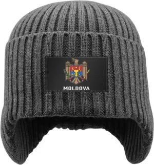 Coat of Arms of Moldova Flag Moldavian Emblem Stocking Caps Beanie prodigious gossip Hat with Earflaps for Men Women 