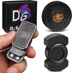 Coin, Decompression Metal EDC Cool Figette Toys for Adults Anxiety Relieve Stress, Greater Focus, 3 lifeway Pack Black Fidget Toys Adults Set, Metal Fidget Slider, Spinner and Haptic 