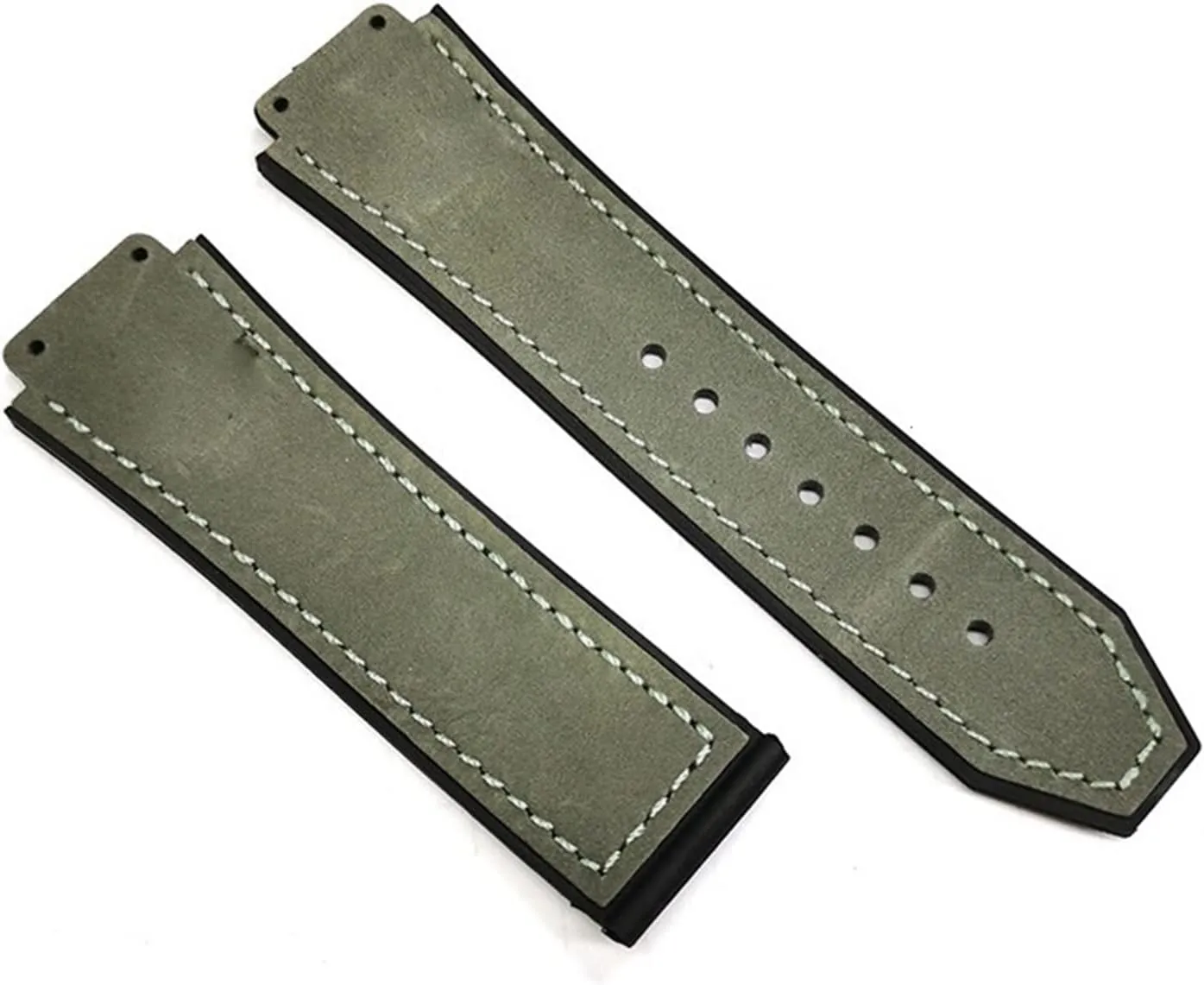 (Color : Gray, Size : 26WITH Logo_Black Clasp) RHAIYAN Watch Bracelet Compatible with Matte gallery metropolitan Leather Deployant Clasp Strap Watch Accessories Watch Band Belt Chain Specific 