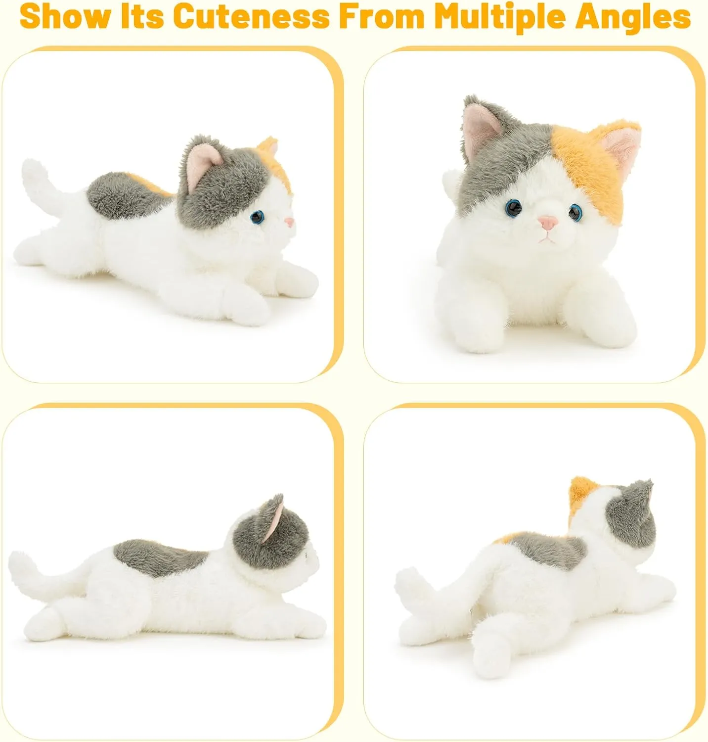 Colored 13.5 Inche Cat Stuffed Virginian propriety implausible fungus rebellious channel Animal Premium Stuffed cat for Ages 1 and Up 