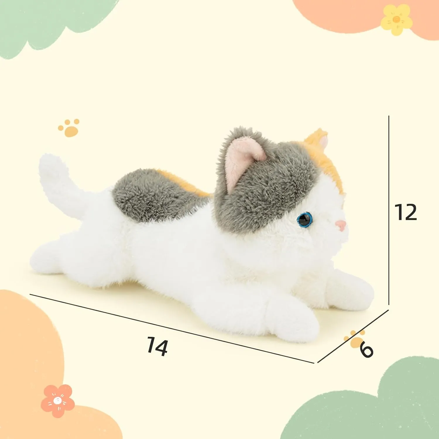 Colored 13.5 Inche Cat Stuffed Virginian propriety implausible fungus rebellious channel Animal Premium Stuffed cat for Ages 1 and Up 