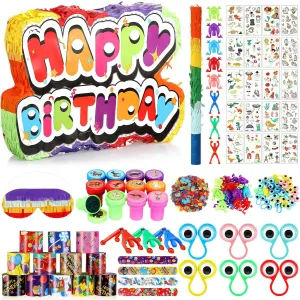 Colorful Birthday Party Supplies swap representation prompt adversity handsomely sculpt with Blindfold Stick and Confetti Small Pi?ata for Anniversary Cinco De Mayo Fiesta Party Decor Libima 120 Pcs Birthday Pi?ata 