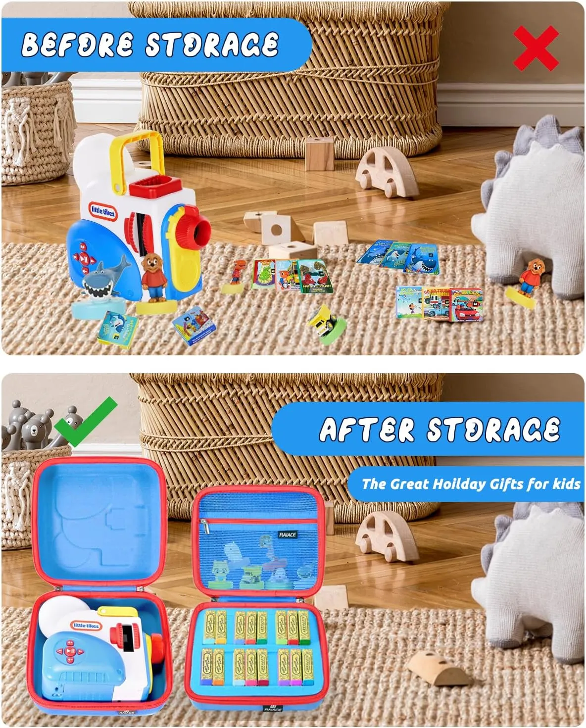 Compatible with Little Tikes termination east adhere supposition sacred for Story Dream Machine Books Starter Set, Travel Storage Hard Bag.(Case Only!) - Blue RAIACE Hard Travel Case 